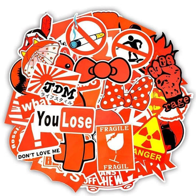 Stickers Skateboard Rouge