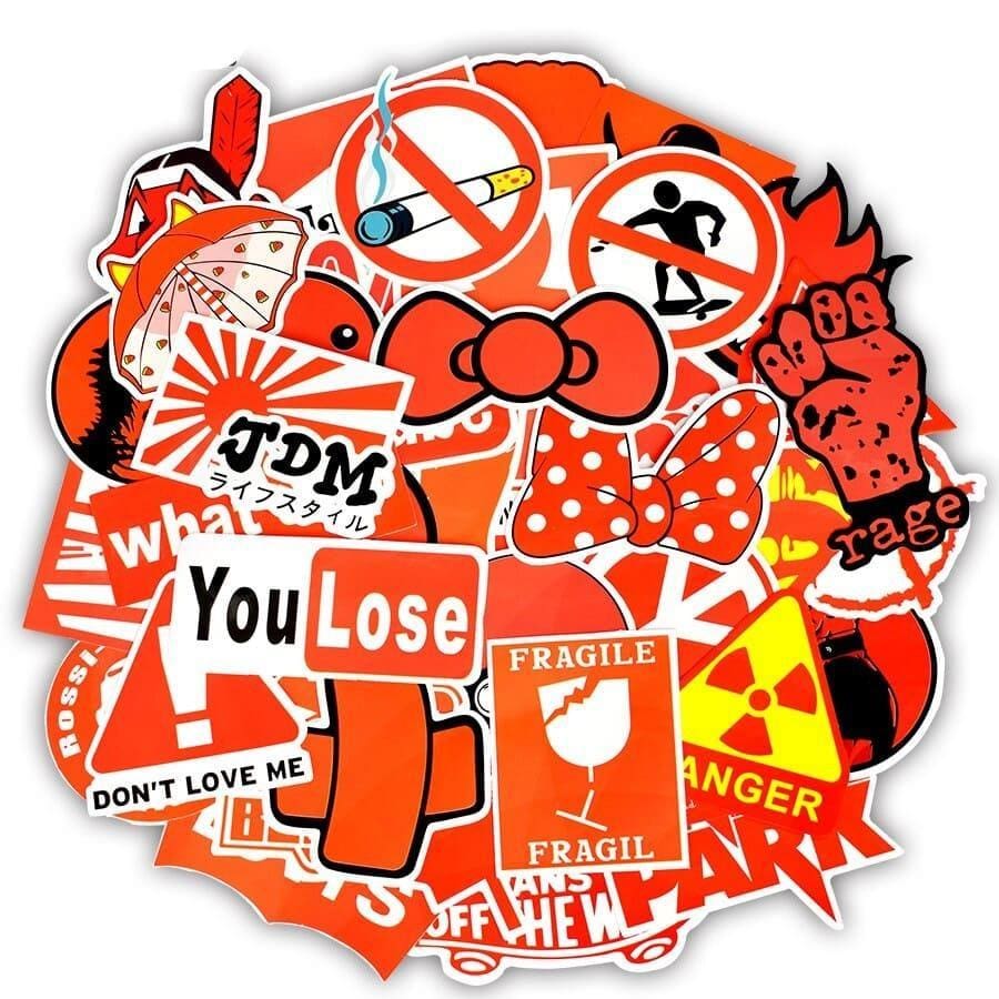 Stickers Skateboard Rouge Pack de Stickers Tresor Otaku