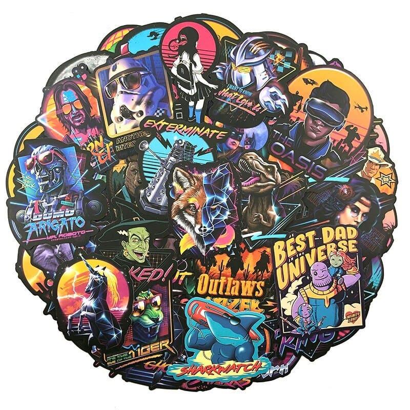 Stickers Skateboard Vintage Pack de Stickers Tresor Otaku