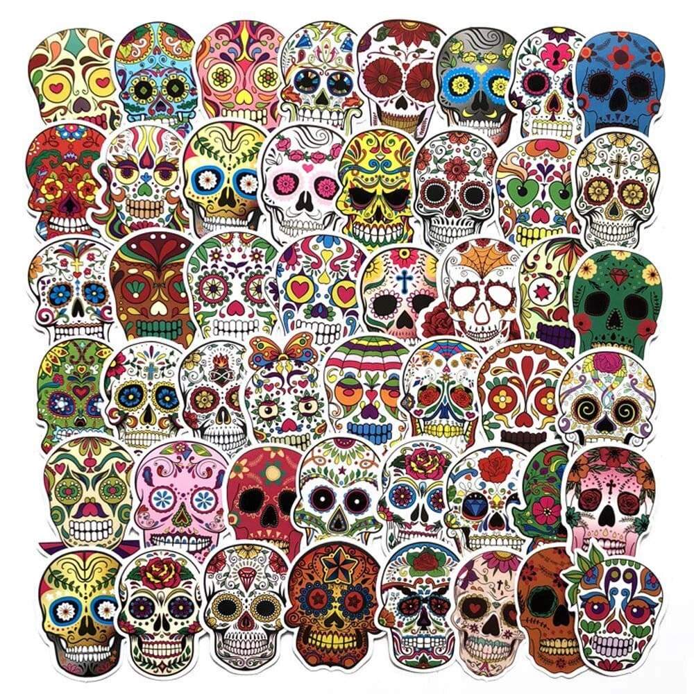 Stickers Tête de Mort Mexicaine Pack de Stickers Tresor Otaku