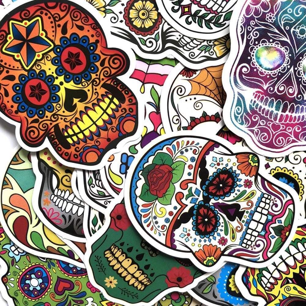 Stickers Tête de Mort Mexicaine Pack de Stickers Tresor Otaku