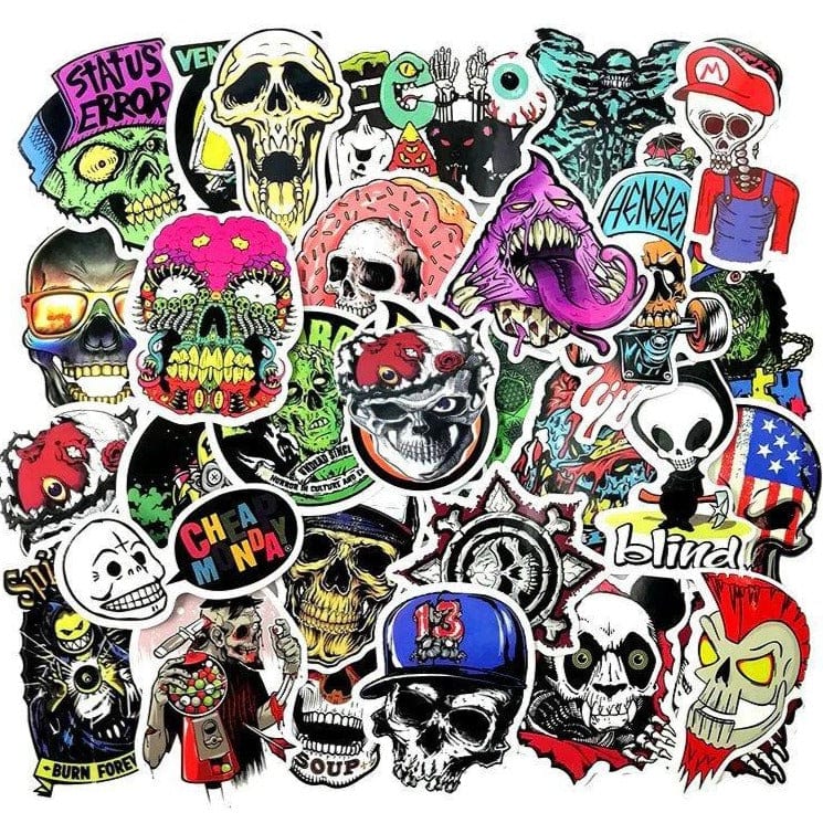 Stickers Tête de Mort Pack de Stickers Tresor Otaku