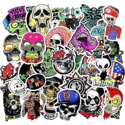 Stickers Tête de Mort Pack de Stickers Tresor Otaku