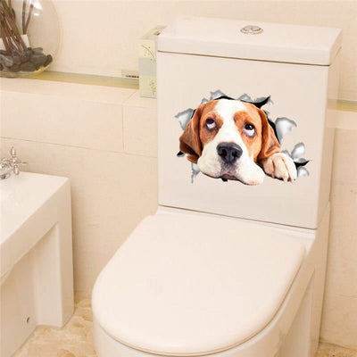 Stickers Toilette Rigolo Chien Tresor Otaku