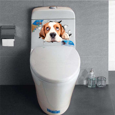 Stickers Toilette Rigolo Chien Tresor Otaku