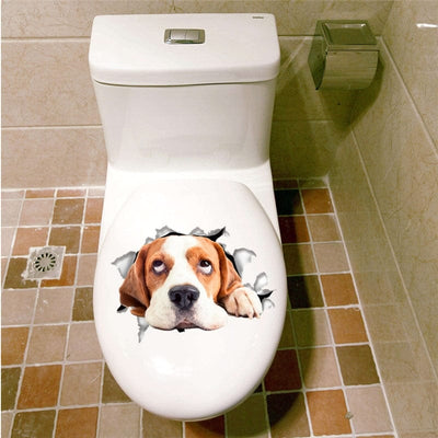 Stickers Toilette Rigolo Chien Tresor Otaku