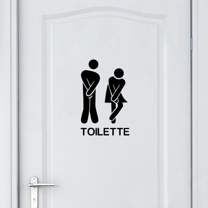 Stickers Toilettes Porte 1 Noir Tresor Otaku