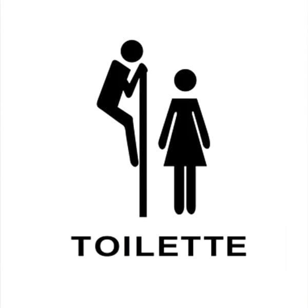Stickers Toilettes Porte 2 Noir Tresor Otaku