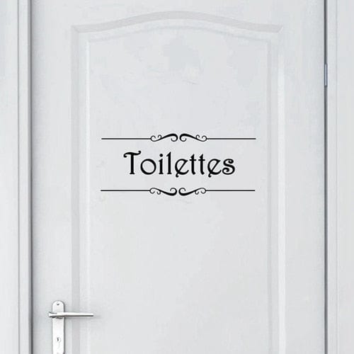 Stickers Toilettes Porte 3 Noir Tresor Otaku