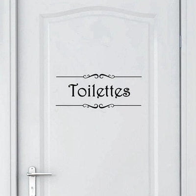 Stickers Toilettes Porte 3 Noir Tresor Otaku