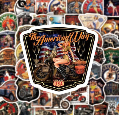 Stickers Vintage<br> Moto (50 pcs)