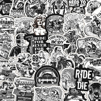 Stickers Vintage<br> Noir et Blanc (50 pcs) Stickers Vintage Tresor Otaku