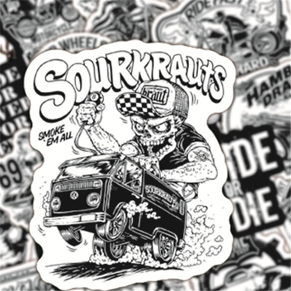 Stickers Vintage<br> Noir et Blanc (50 pcs) Stickers Vintage Tresor Otaku
