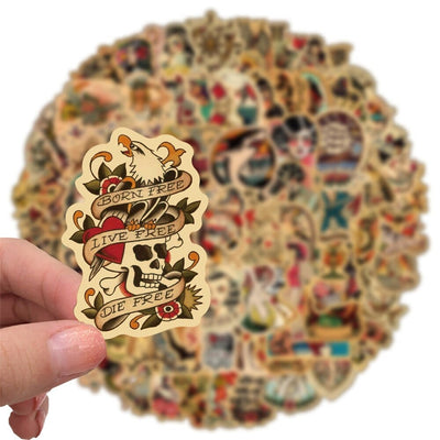 Stickers Vintage<br> Tatouages (50 pcs) Stickers Vintage Tresor Otaku