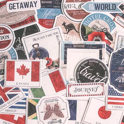 Stickers Vintage<br> Voyage (90 pcs) Stickers Vintage Tresor Otaku