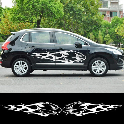 Stickers Voiture Aigle Enflammé Blanc Tresor Otaku