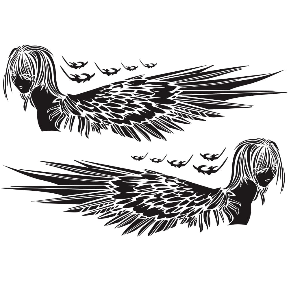 Stickers Voiture Ange Gardien Noir Tresor Otaku