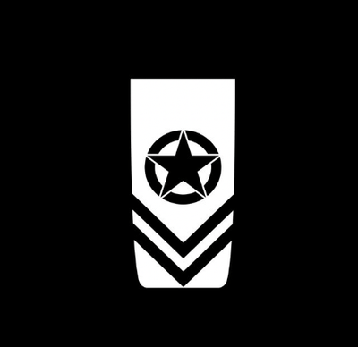 Stickers Voiture<br>Étoile Militaire Blanc Tresor Otaku