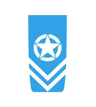 Stickers Voiture<br>Étoile Militaire Bleu Tresor Otaku