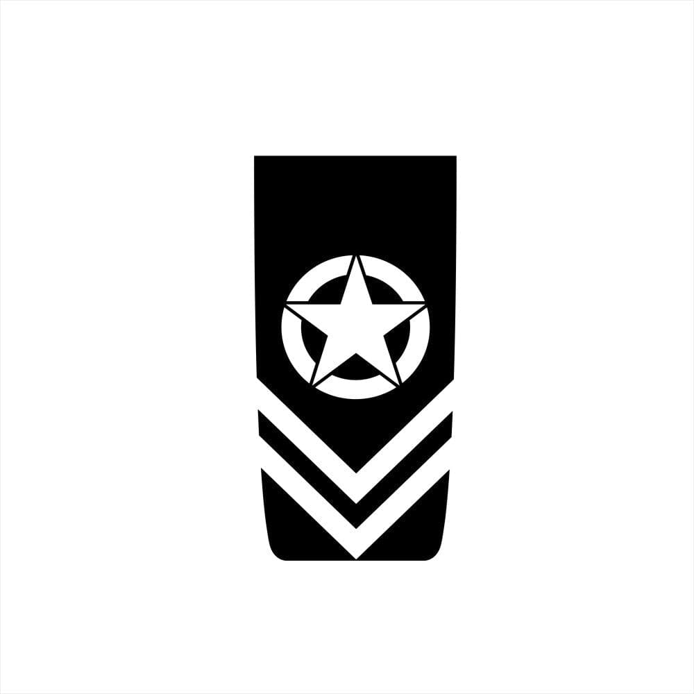 Stickers Voiture<br>Étoile Militaire Noir Tresor Otaku