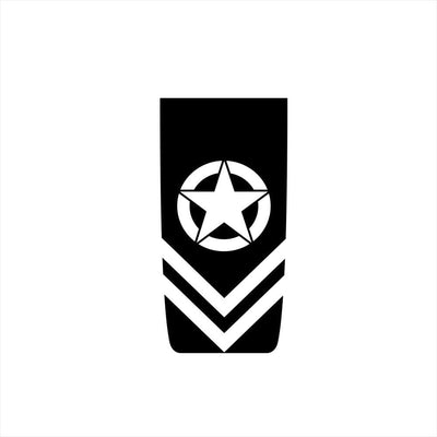 Stickers Voiture<br>Étoile Militaire Noir Tresor Otaku