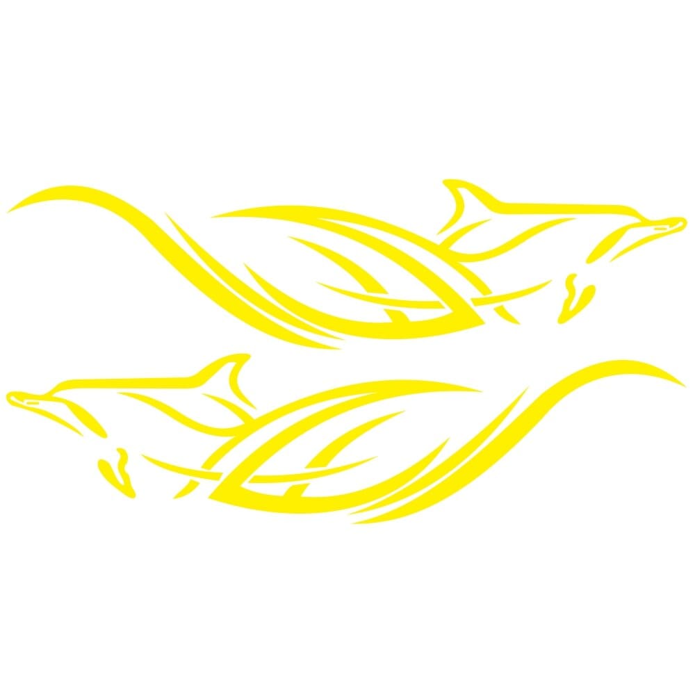 Stickers Voiture Dauphin Jaune Tresor Otaku