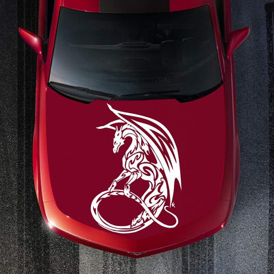 Stickers Voiture Dragon Blanc Tresor Otaku