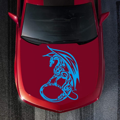 Stickers Voiture Dragon Bleu Tresor Otaku