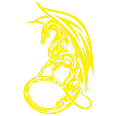 Stickers Voiture Dragon Jaune Tresor Otaku