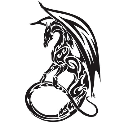 Stickers Voiture Dragon Noir Tresor Otaku
