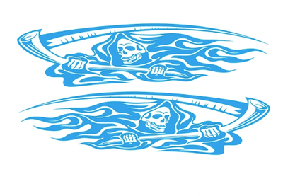 Stickers Voiture Faucheuse Bleu Tresor Otaku