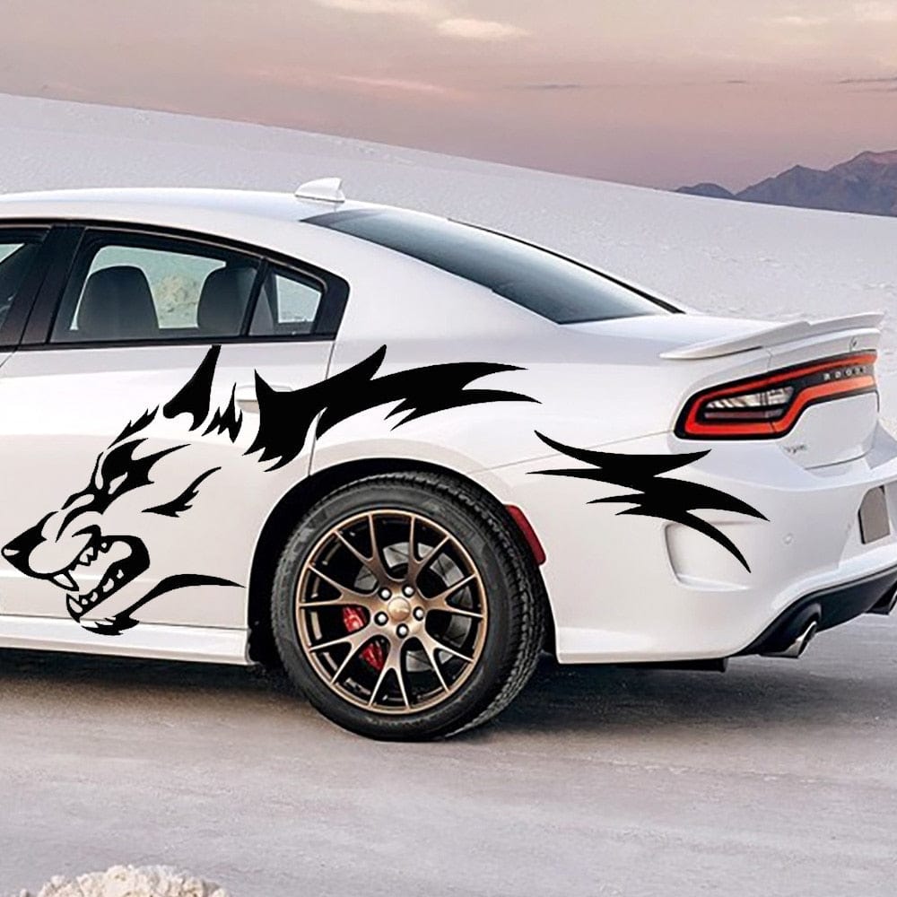 Stickers Voiture Loup Sauvage Tresor Otaku