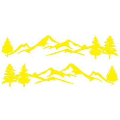 Stickers Voiture Montagne Jaune Tresor Otaku