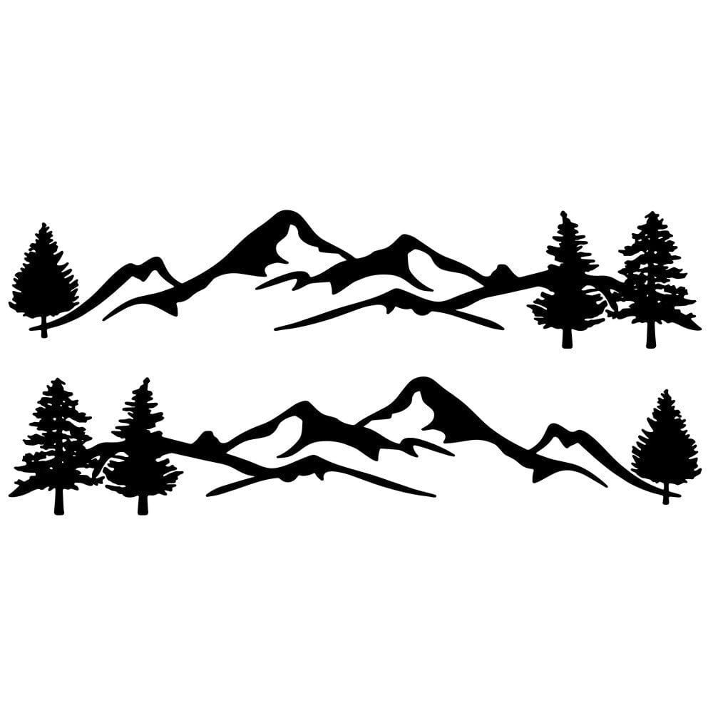Stickers Voiture Montagne Noir Tresor Otaku