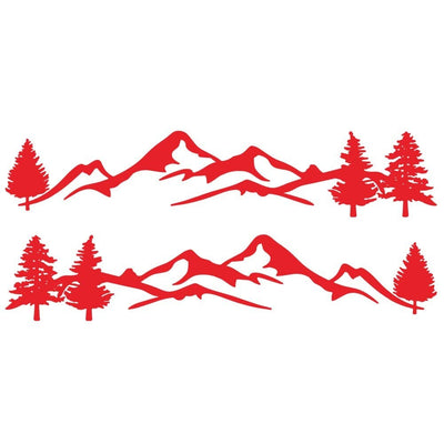 Stickers Voiture Montagne Rouge Tresor Otaku