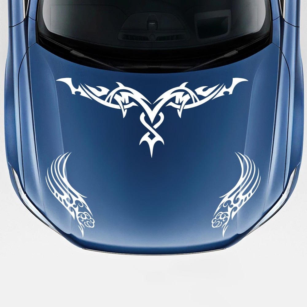 Stickers Voiture Tribal Blanc Tresor Otaku