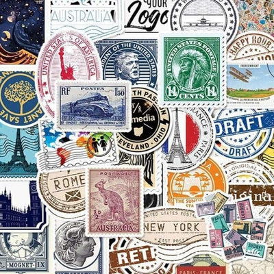 Stickers Voyage Timbres Pack de Stickers Tresor Otaku