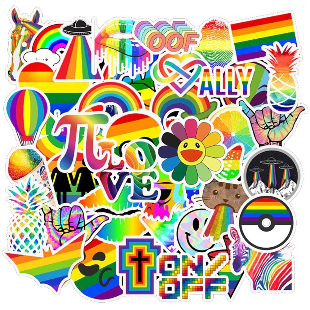Stickers VSCO Arc en Ciel Pack de Stickers Tresor Otaku
