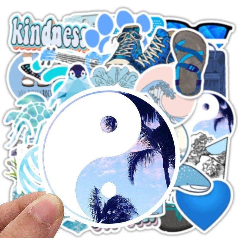 Stickers VSCO <br> Bleu (50pcs) Stickers VSCO Tresor Otaku