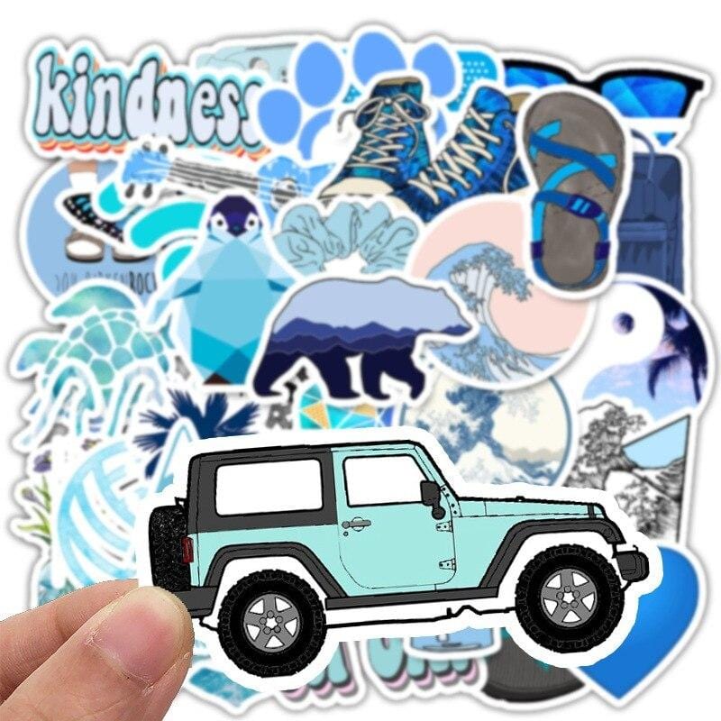 Stickers VSCO <br> Bleu (50pcs) Stickers VSCO Tresor Otaku