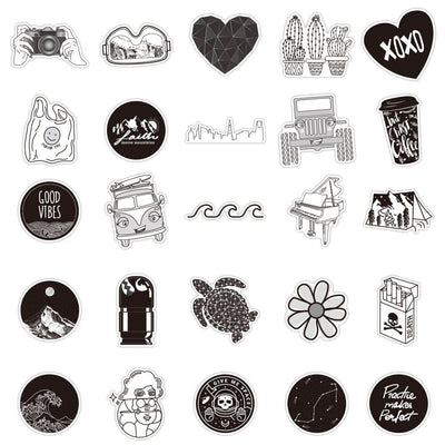 Stickers VSCO <br> Noir (50pcs) Stickers VSCO Tresor Otaku