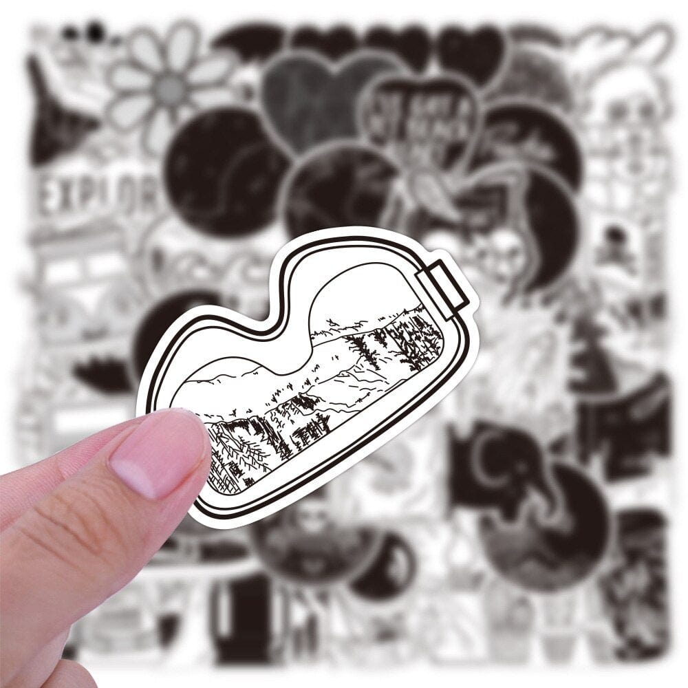 Stickers VSCO <br> Noir (50pcs) Stickers VSCO Tresor Otaku