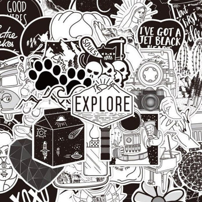 Stickers VSCO <br> Noir (50pcs) Stickers VSCO Tresor Otaku