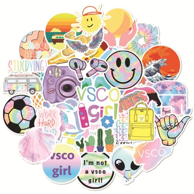 Stickers VSCO <br> Pastel (50pcs) Stickers VSCO Tresor Otaku