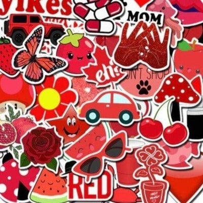Stickers VSCO <br> Rouge (50pcs) Stickers VSCO Tresor Otaku