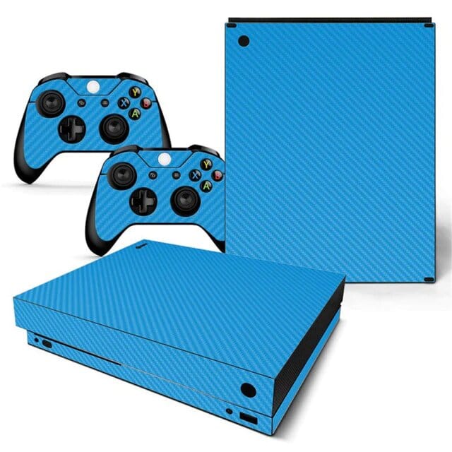 Stickers Xbox One X Carbone Bleu Stickers Xbox One X Tresor Otaku