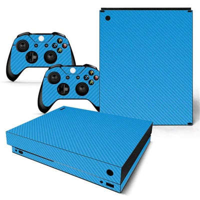 Stickers Xbox One X Carbone Bleu Stickers Xbox One X Tresor Otaku