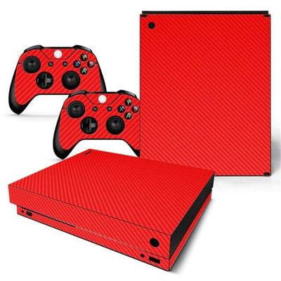 Stickers Xbox One X Carbone Rouge Stickers Xbox One X Tresor Otaku