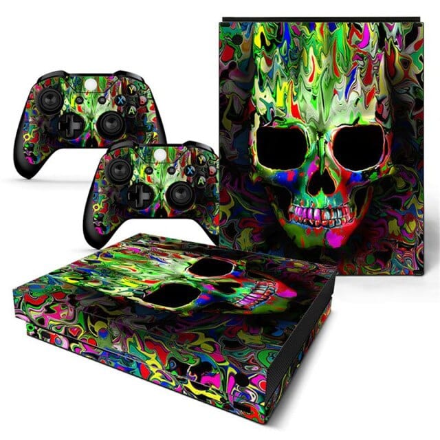 Stickers Xbox One X Skull Trippy Stickers Xbox One X Tresor Otaku
