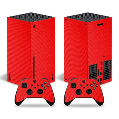 Stickers Xbox Series X<br> Carbone Rouge Stickers Xbox Series X Tresor Otaku